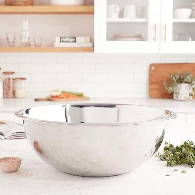 YBM HOME Pack of 1 Stainless Steel Mixing Bowl - Premium Polished Mirror Nesting Metal Bowl for Cooking and Serving, Stackable for Convenient Storage (8 Quart)