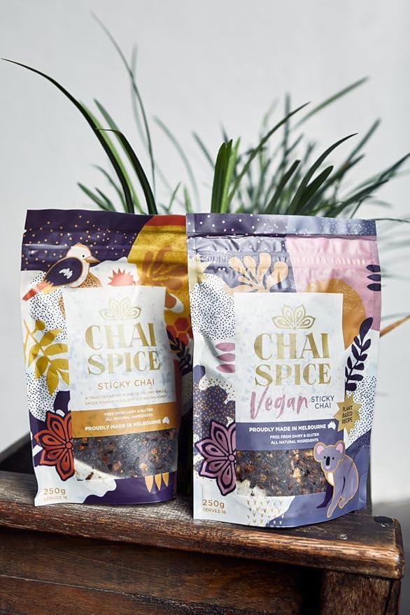 Chai Spice Vegan Sticky Chai - 250g 16 Serves 100% Natural Whole Spices Chai Tea | Sugar Free | Gluten Free | No Concentrates or Preservatives