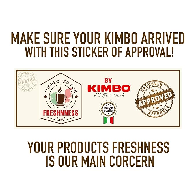 Kimbo Barista Espresso Napoli | Premium Selection | 10/13 Intensity | Whole Bean Coffee | Dark Roast | 2.2 Lbs (1kg) bag