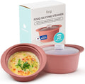 40oz Platinum Silicone Microwave Steamer Pot with Handle & Lid - Korea 100% Food-Grade Steamer Bowl, Heat-Resistant Cooker with Steam Holes, Easy Clean, Dishwasher Safe, Dry Rose