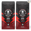 Death Wish Coffee, Whole Bean Dark Roast - USA Organic Coffee Beans Bundle/Bulk - Fair Trade Arabica & Robusta - 16 Ounce (Pack of 2)