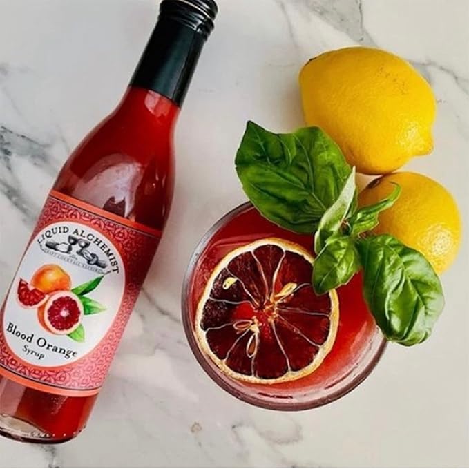 Liquid Alchemist Blood Orange Syrup for Cocktails - Real Ingredients Make our Blood Orange Puree a Perfect Margarita Mixer - Non-GMO Sour Mix (12 oz)