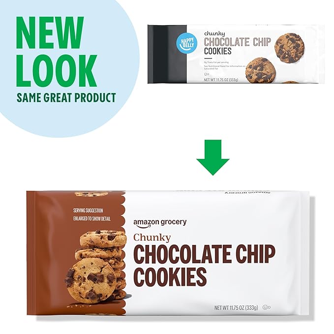 Amazon Grocery, Chunky Chocolate Chip Cookies, 11.75 Oz (Previously Happy Belly, Packaging May Vary)