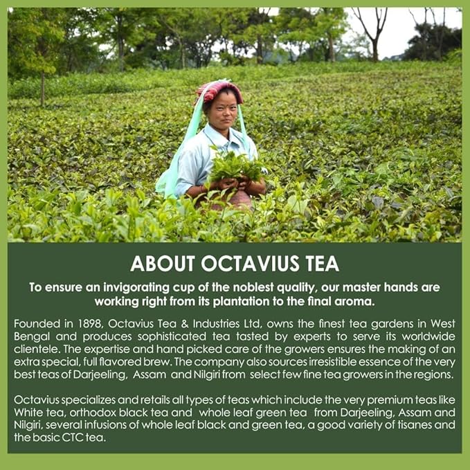 Octavius Gift's Select - Assorted Tea in Lotus Printed Wooden Box | 6 Flavors, 90 Tea Bags | Black & Green Tea | Tea Gifts for Women & Men | Tea Variety Pack | Mothers Day Tea Gift Box
