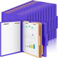 60 Pcs Classification Folders Letter Size, 2 Divider Pressboard File Folders with 3. 5 Inch Expansion, 2 Prongs Fastener, Heavy Duty Office File Organizers for Teachers, Medical (Purple)
