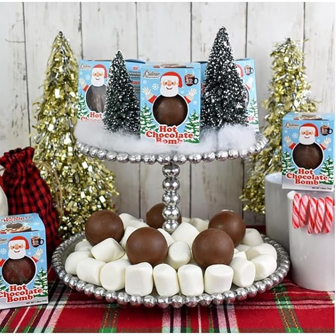 Fruidles Christmas Hot Chocolate Bombs, Chocolaty Hallow Filled with Mini Marshmallows Birthday, Cocoa Bombs (Single)