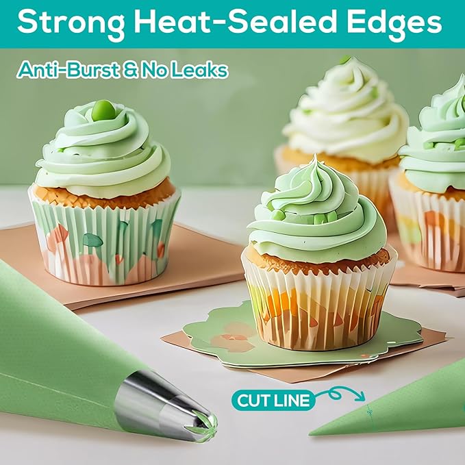 16 Inch Thick Disposable Piping Bags, 100PCS Anti Burst Pastry Bags for Cake Decorating Cream Frosting and Baking Supplies, Tipless Piping