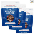 The Hampton Grocer Triple Berry Crisp Granola, 3 pack - Gluten-Free, Organic Oats, Almonds, Cashews & Pecans, Sweetened with Maple Syrup - Crunchy, Small-Batch, 8oz