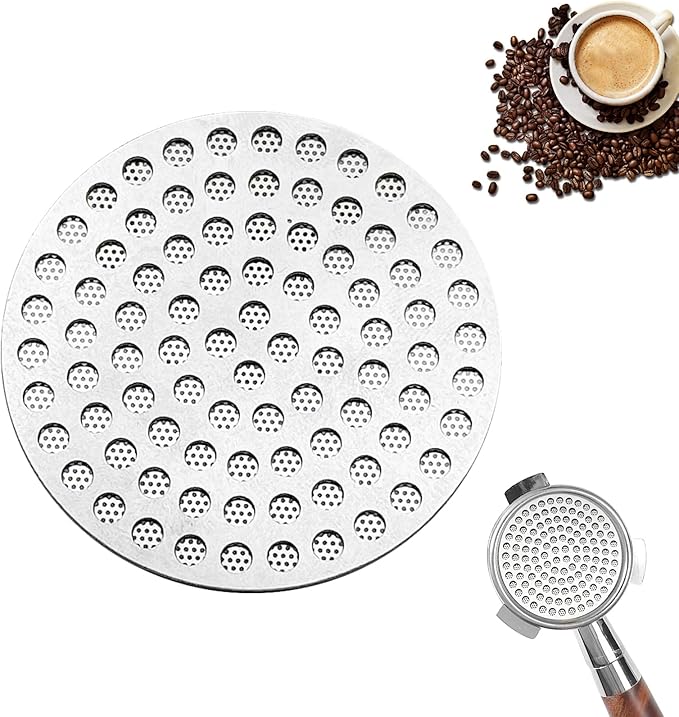 53.35mm Espresso Puck Screen, Stainless Steel Reusable Espresso Filters, 150μm, Bottomless Portafilter Filter Accessories for Espresso Portafilter Filter Basket