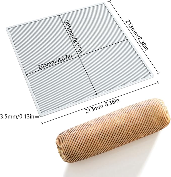 TUKE 3D Cake Lace Mold Stripe Lace Mat Embosser Texture Silicone Mould Fondant Chocolate Stencil Border Bakeware Cake Decorating (A_ Stripe)