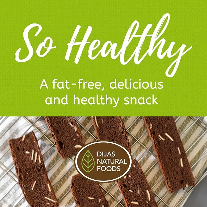 DIJAS Natural Foods, Crunchy Fat Free Biscotti Cookie, All Natural Preservative Free Ingredients, Delicious Low Calorie Snack (4 Pack, Original Variety)
