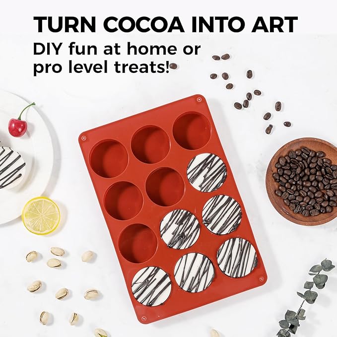 Oreo Silicone Molds 2 PCS, 12 Cavity Cylindrical Chocolate Covered Oreos Cookie Mold, Baking Mold for Oreo, Chocolate, Cookie, Candy, Mini Cake, Jelly