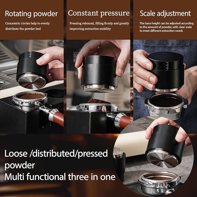 53MM Espresso Tools - Professional WDT Tool, Coffee Distributor & Tamper with 3-in-1 Design, 304 Stainless Steel Barista Essentials for Home Coffee Brewing, Beginner-Friendly Accessories