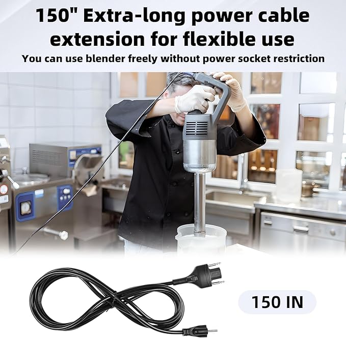 89143 Power Cord for Robot Coupe Ulreon150 Inch Power Cable Replacement for Immersion Blenders MP Series MP350 MP450 MP550 MP600 MP800 Turbo Black Immersion Blender Power Cord