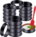 DATANYA 12Packs Crumpet Rings NONSTICK English Muffin Ring 4 Inch - Stainless Steel Double Rolled Tart Rings Round Metal Cookie Pastry Ring Molds for Baking Cooking