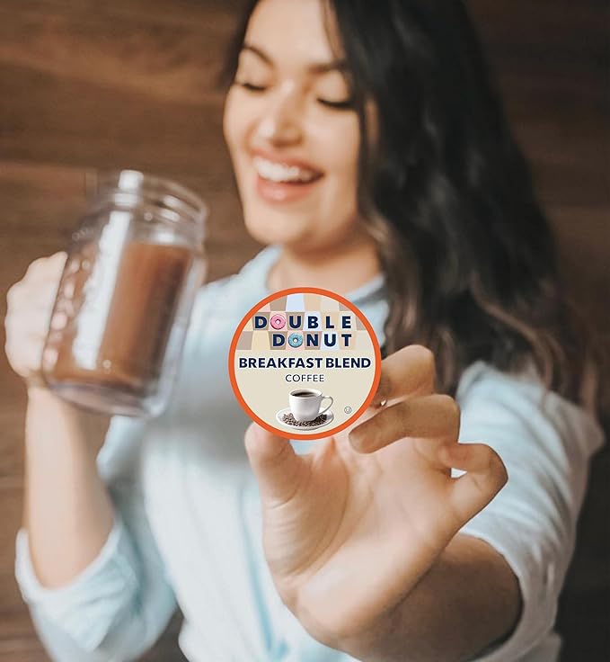 Double Donut Coffee Breakfast Blend Fresh Medium Roast Coffee SingleServe Pods for Keurig K Cup Brewer Machines 20 Capsules per Box (Pack of 2)