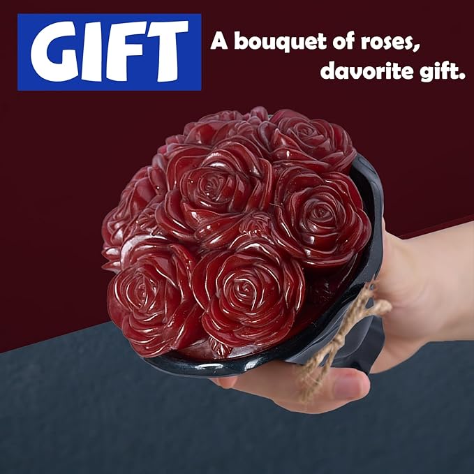 Epoxy Resin Storage Box Silicone Molds A Bouquet of Roses Jar with Lid DIY Jewelry Trinket Candy Container Silicone Mould Epoxy Concrete Cement Plaster Planter Candle Vessel Craft Molds