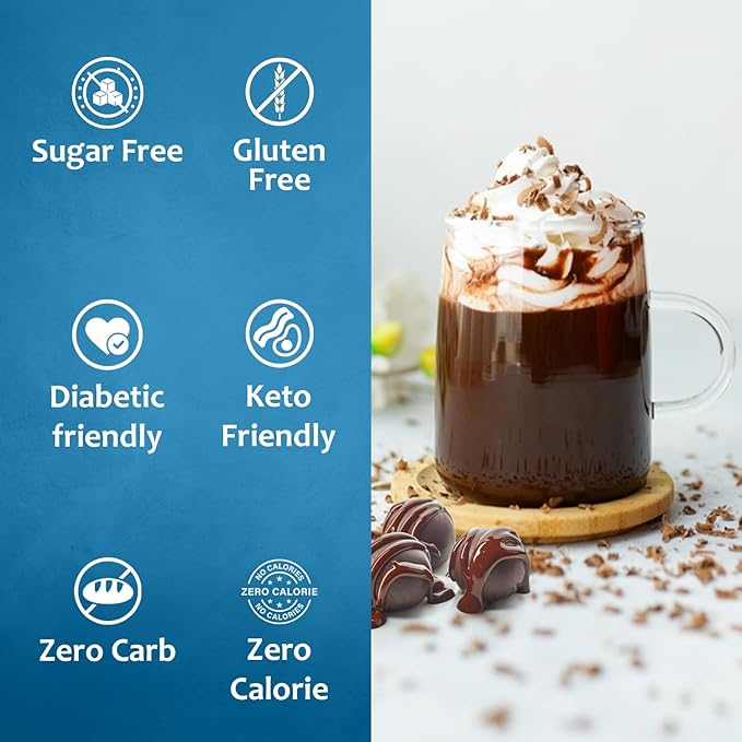 Syruvia Sugar Free Coffee Syrup, Swiss Chocolate Flavored Syrup for Drinks, Lattes, and Desserts – 25.4 fl oz