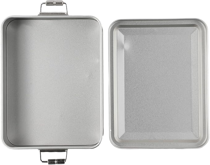 Metal Tin Box, Tinplate Metal Storage Tins Tea Container Rectangular Cookie Box With Lids For Storaging Cookies Snowflake Pastries Tea(M)