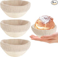4 PCS Round Sourdough Proofing Basket 5 Inch Bread Proofing Baskets for Sourdough Bread Baking Small Batton Bread Basket Proofing with Removable Liner Cloth