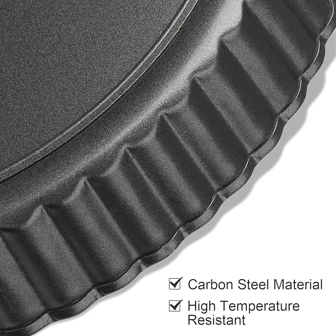 7 Inch Tart Pan Fluted Fruit Pie Pans with Removable Base Nonstick Coating Tarts Molds for Baking Supply For Pizza Tartlet Cake Quiche