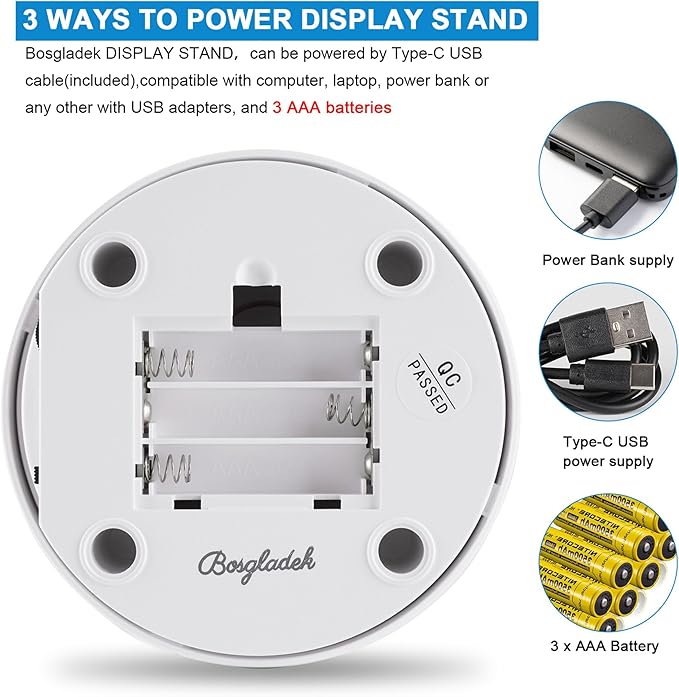 Rotating Display Stand 4.72'' Turntable Stand Black&White Spinning Stand for Product Shows