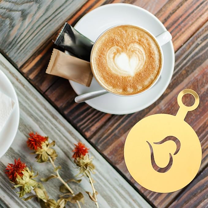 4pcs Coffee Decorating Stencils,Cake Stencil Templates Decoration Foam Templates for Coffee,Dessert,Cake, Chocolate in Wedding Party Dance Valentine's Day