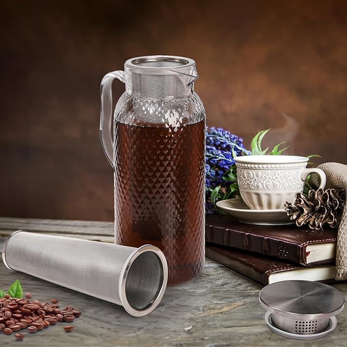 Goaste 3 Pack Cold Brew Coffee Filter for 64oz Wide Mouth Mason Jar, 304 Stainless Steel Strainer with Seal Ring, Coffee Tea Infuser Ultra Fine Mesh for Iced Coffee, Lemonade, Fruit Drinks, Sun Tea
