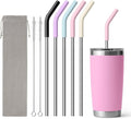 Metal Straws Reusable for 20 oz YETI Tumbler,5 Pcs Stainless Steel Straws Straight with Silicone Tip Drinking Straws for 20 oz Cup Tumbler