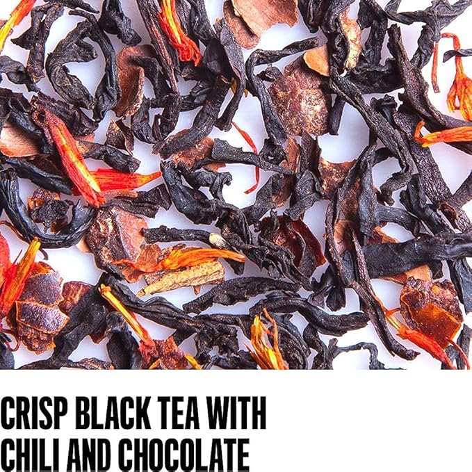 August Uncommon Painted Desert Black Tea – Spicy Blend w/Notes of Mexican Chili, Cinnamon, and Dark Cocoa – Loose Leaf Tea Caffeinated for Daily Enjoyment in a 3.5oz Tea Bag Tin Packaging (28-56 Cups)