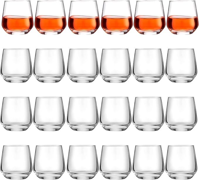 Zopeal 24 Pack Shot Glasses 3.25 oz Tequila Heavy Base Whiskey Tasting Glass Cups Small Liquor and Spirit Bar Shooter for Drinking Tasting Espresso Beer Juice