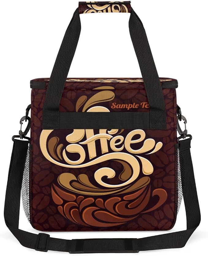 Funny Coffee Coffee Maker Carring Bag Coffee Cafe Travel Carrying Storage Tote Bag Compatible with Keurig K-Mini or K-Mini Plus Portable Single Serve Coffee Brewer Case with Pockets for K-cup Pods