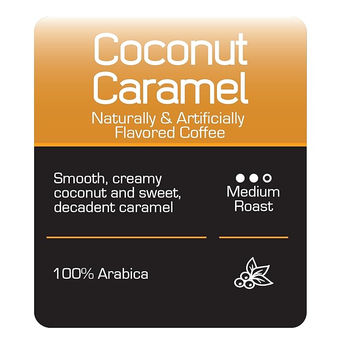 Roast Ridge Single Serve Coffee Pods for Keurig K-Cup Brewers, Coconut Caramel, Medium Roast, 100 Count