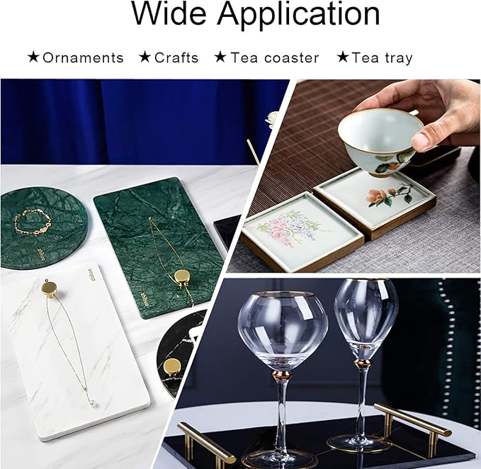 Large Silicone Resin Tray Molds,3PCS Agate Geode Coaster Resin Molds,Include Square,Rectangle Mold,Silicone Mold for Making Coaster,Trays,Cup Mats,Home Decoration