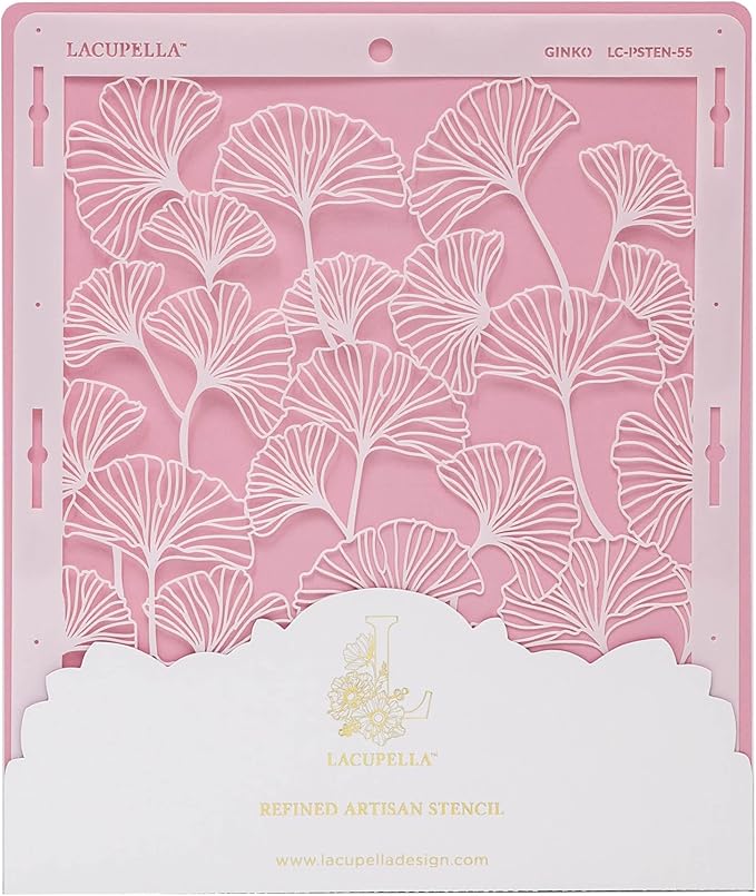 Large Cake Decorating Stencil (Ginko) Ginkgo Leaves Pattern
