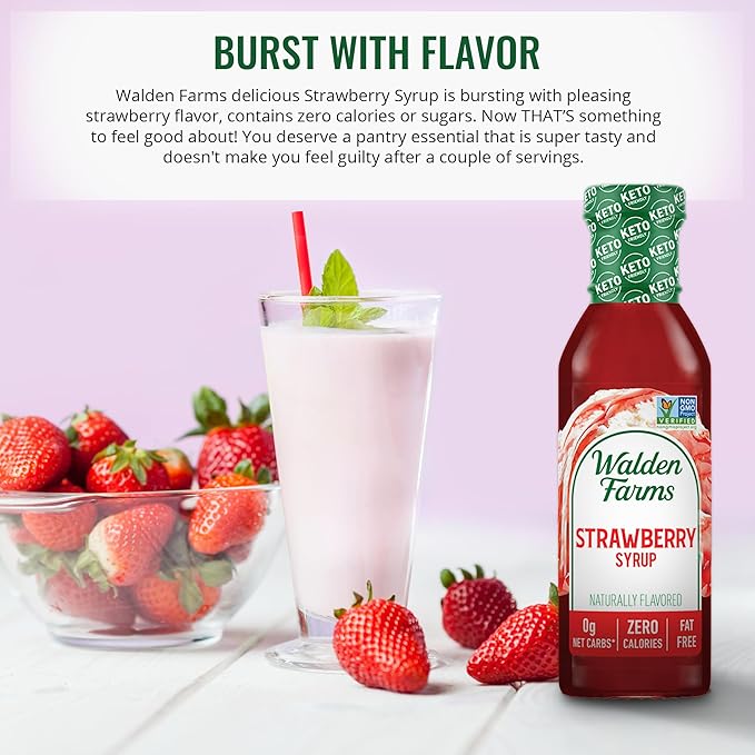 Walden Farms Syrup Variety Pack – Blueberry & Strawberry – Zero Calorie, Sugar-Free, Low Carb, Keto-Friendly, Gluten-Free, Vegan – 12 oz Bottles (Pack of 2)