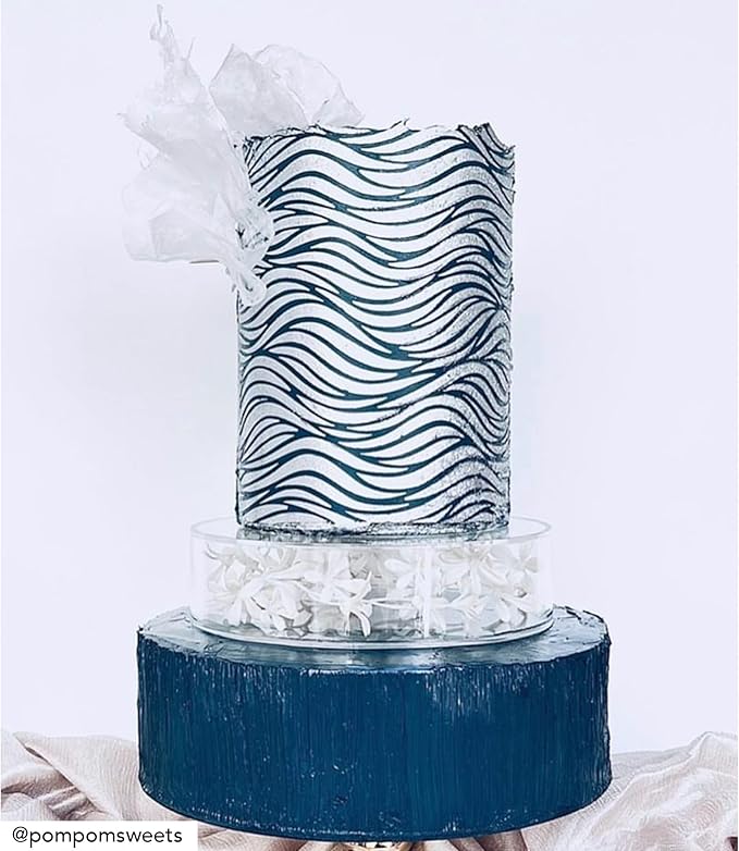 Cake Baking Stencil - Seamless Delicate Pattern for Decorating Tall Double Barrel Cake to Use with Buttercream, Royal Icing, Ganache, Paint, Airbrush (FLO)