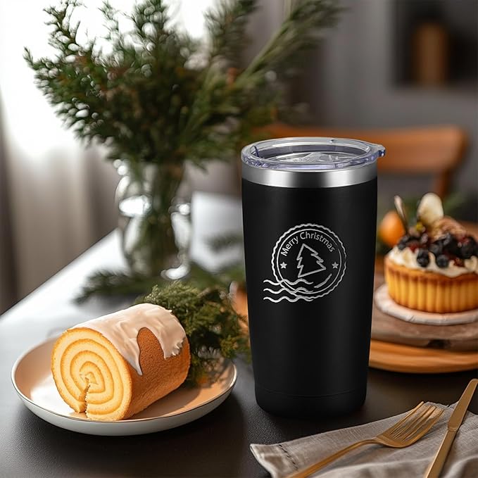 16 Pack Stainless Steel Tumbler Bulk Insulated Vacuum Travel Mug Powder Coated Coffee Mug Gift for Laser Engrave, 20oz Black