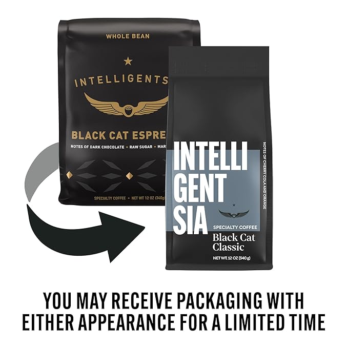 Intelligentsia Coffee, Light Roast Whole Bean Coffee - Black Cat Classic Espresso 36 Ounces (3 Bags of 12 Ounces)
