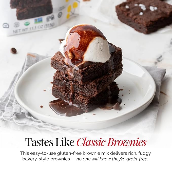 Otto's Naturals Grain-Free Classic Brownie Mix, 11.1 Oz., 6 Pack, Top 9 Allergen-Free, Organic Cassava Flour, Gluten Free, Non-GMO, Vegan, Plant-Based