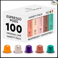 BrewBlack Variety Pack Coffee Capsules - 100 Aluminum Coffee Pods Compatible with Nespresso Original line, Medium and Dark Roast - Made in Italy