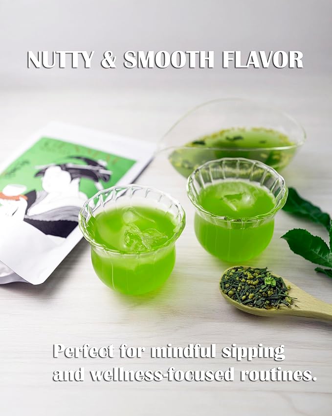 SUMIRE Japanese Genmaicha Brown Rice Green Tea, matcha Blend, Nutty Flavor
