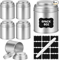 Tea Tin with Airtight Double Lids for Loose Leaf Tea Storage, 8 Oz Kitchen Small Tin Can and Tea Canister for Tea Coffee Sugar Candy Spices Christmas Gift(6 PACK)