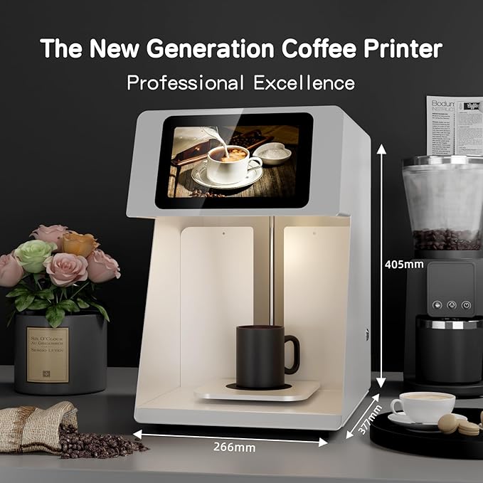 Coffee Latte Art Machine - 5-Second Custom Coffee Printer for Lattes, Breads & Cookies | Boost Drink Interest & Social Media Buzz | Perfect for Cafés, Bakeries & Home Use | 600DPI Resolution