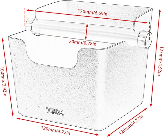 Knock Box Espresso, Stainless Steel Knock Box for Coffee Grounds, with Removable Rubber Bar and Anti-slip Pad, Large, Silver