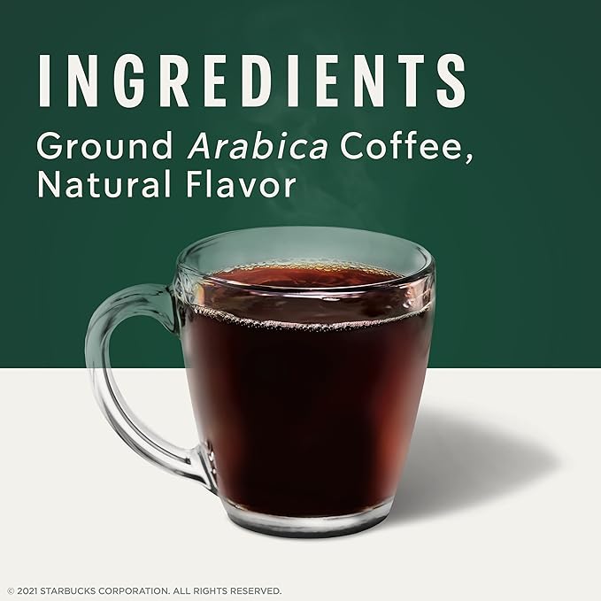 Starbucks Ground Coffee, Vanilla Flavored Coffee, Naturally Flavored, 100% Arabica, 6 bags (11 oz each)