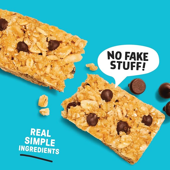 JUNKLESS Chewy Granola Bars Twin Pack – Chocolate Chip & Cinnamon Roll (12 Bars)–Less Sugar, Non-GMO, Gluten-Free, Wholesome Snack Bars for Kids & Adults, 2 Boxes
