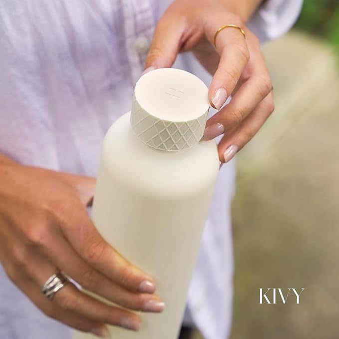 KIVY Large Water Bottle 50oz [Lightweight & Shatterproof] Fits Backpack & Cupholder for Travel, Sports, School - Extra large bottle no straw - 1.5 Liter bottles - 50oz Water bottle Green