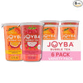Joyba Bubble Tea Variety Pack, Mango Passion Fruit Green Tea & Raspberry Dragonfruit Black Tea with Popping Boba, 6 Pack, 12 fl. oz. Cups