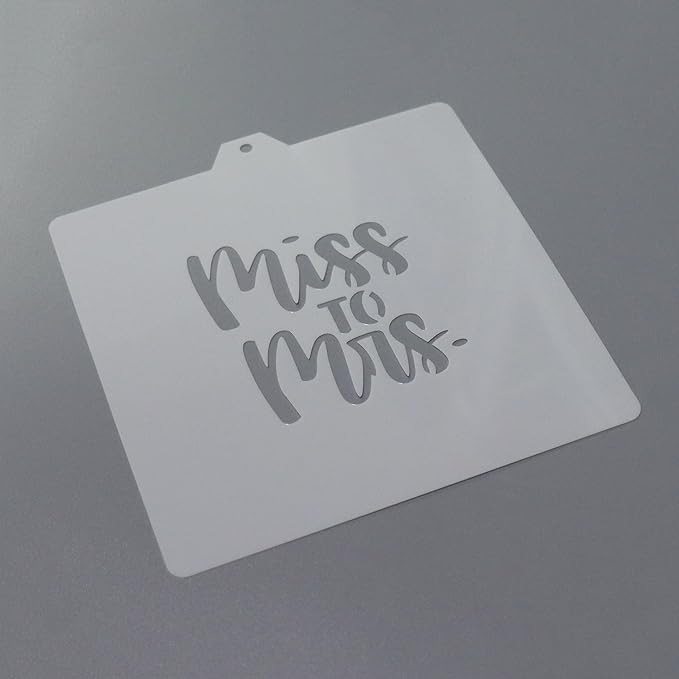 Wedding Cookie Cutter and Stencil Set Bundle Miss to Mrs Bachelorette Wedding Bridal Plaque Cookie Cutter or Stencil (Miss to Mrs)